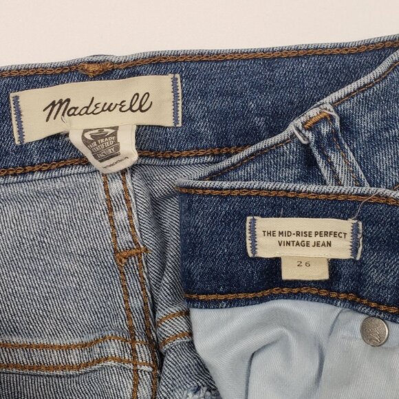 Madewell The Mid-Rise Perfect Vintage Jeans In Knowland Wash Womens Size 26 NWOT - Picture 2 of 16